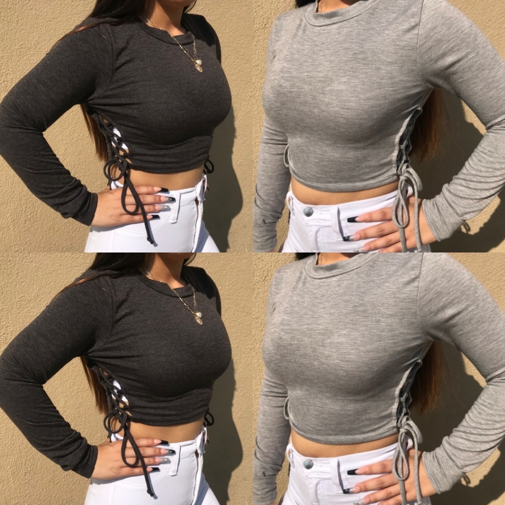 Long sleeve bundle crop top